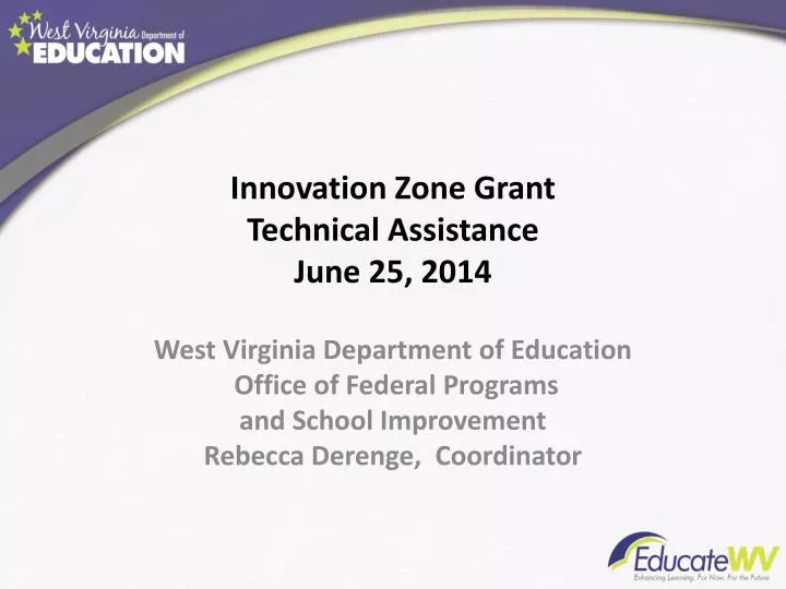 innovation zone grant technical assistance june 25 2014