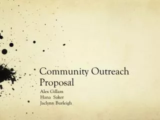 Community Outreach Proposal
