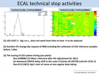 ECAL technical stop activities