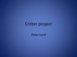 Critter project
