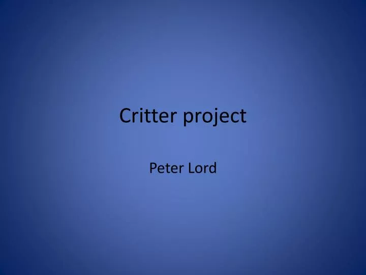 critter project