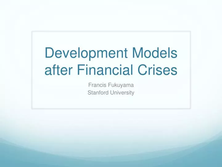 development models after financial crises