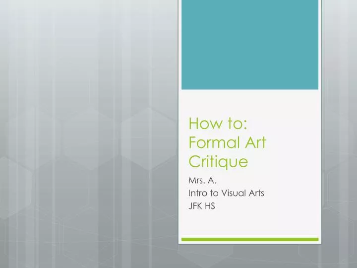 how to formal art critique