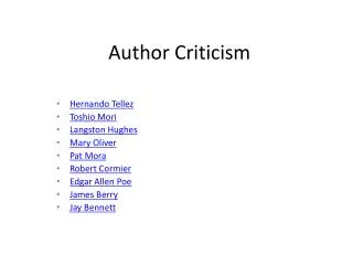 Author Criticism