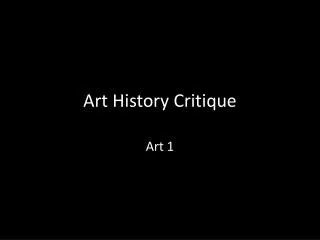 Art History Critique