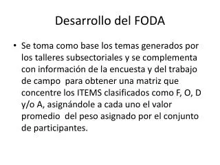 d esarrollo del foda