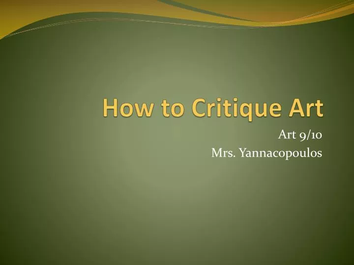 how to critique art