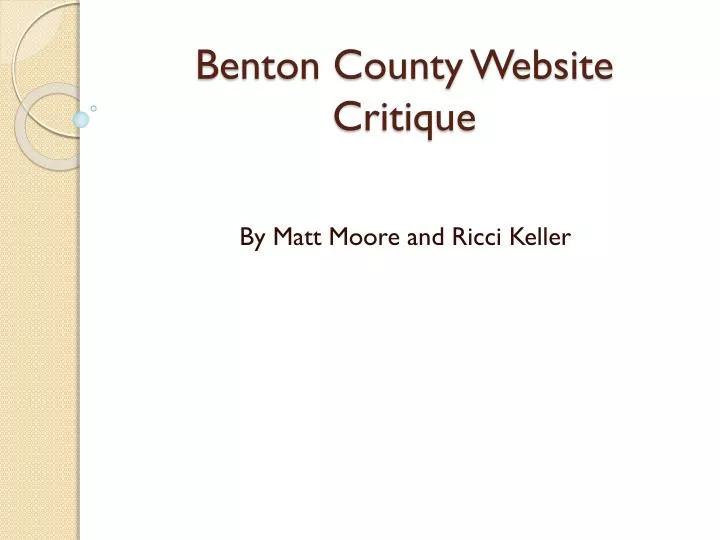 benton county website critique