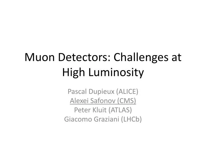 muon detectors challenges at high luminosity