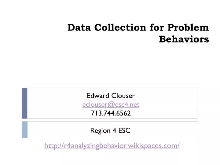 data collection for problem behaviors