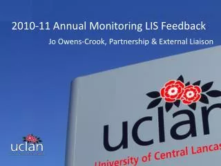 2010-11 Annual Monitoring LIS Feedback
