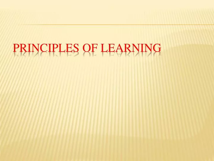 principles of learning