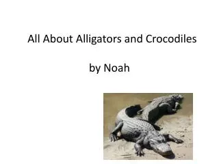 All About Alligators and Crocodiles by Noah