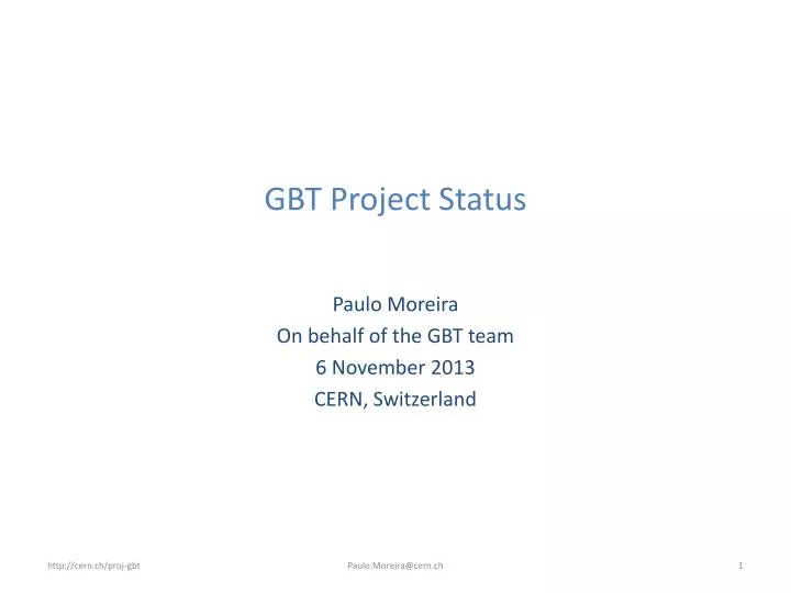gbt project status