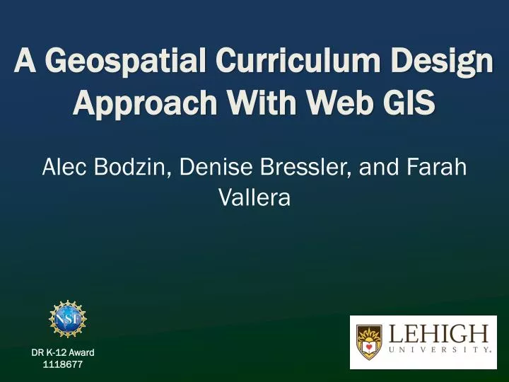 a geospatial curriculum design approach with web gis