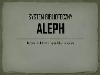system biblioteczny aleph