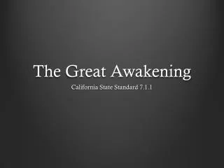 The Great Awakening