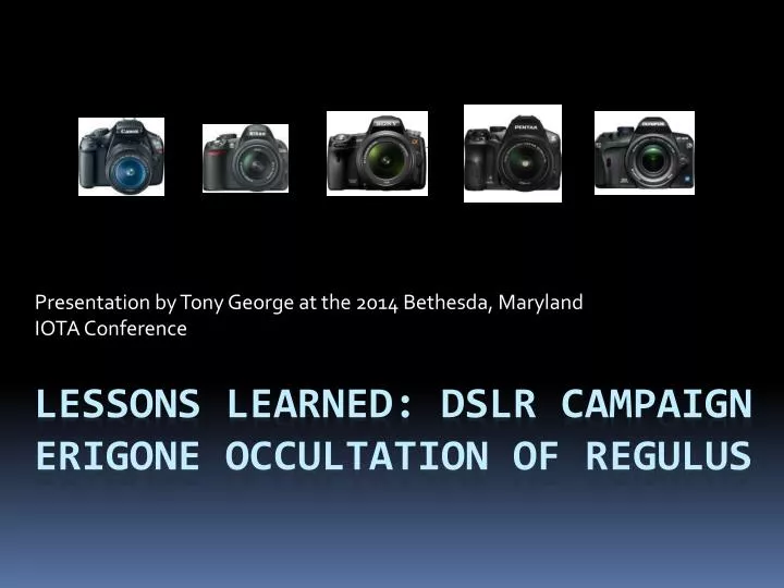 presentation by tony george at the 2014 bethesda maryland iota conference