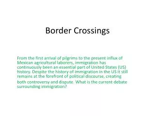 Border Crossings