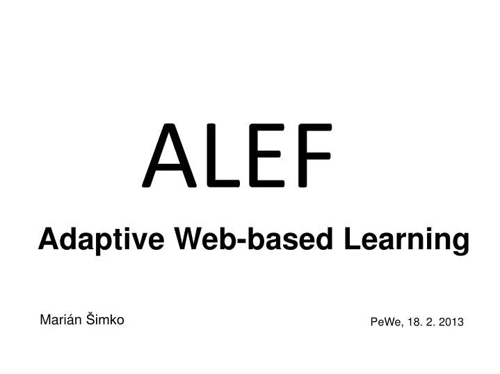 adaptive web based learning