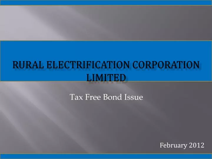 rural electrification corporation limited