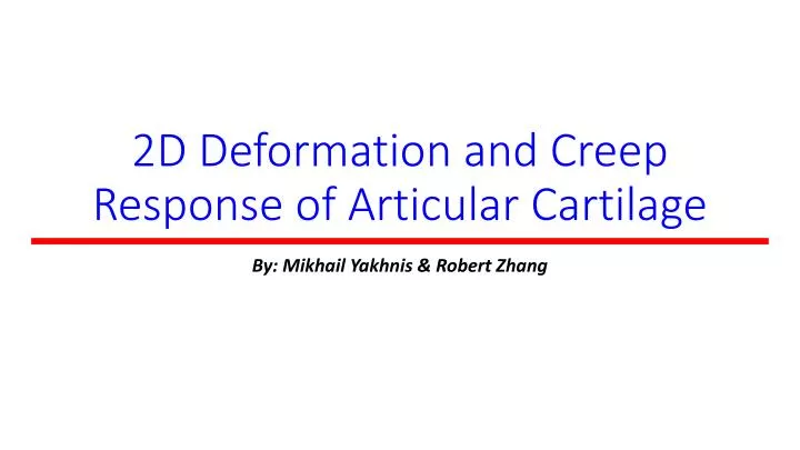 2d deformation and creep response of articular cartilage