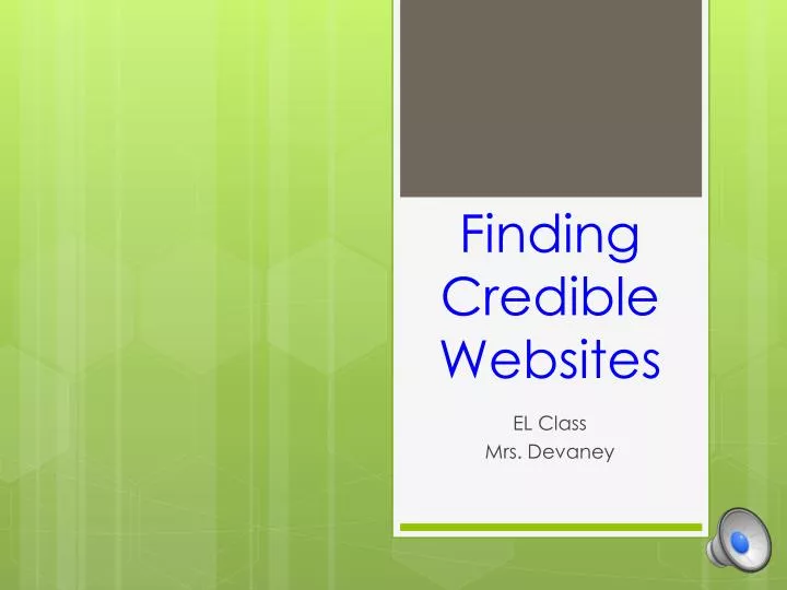 finding credible websites