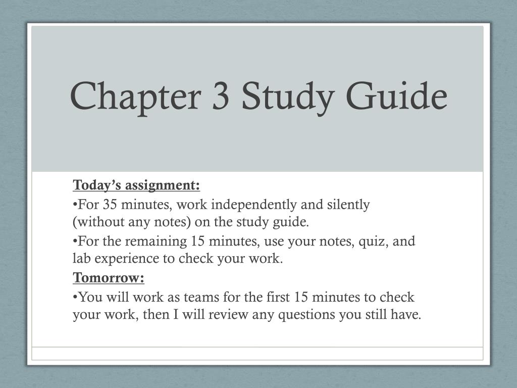 PPT - Chapter 3 Study Guide PowerPoint Presentation, free download - ID ...