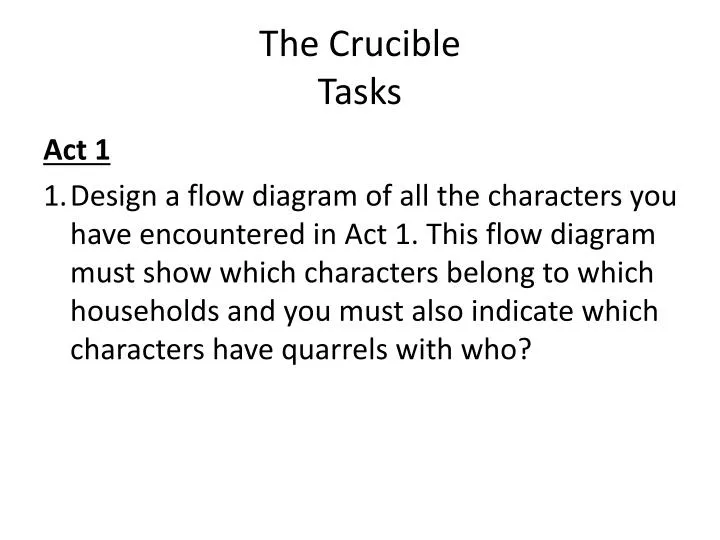 the crucible tasks