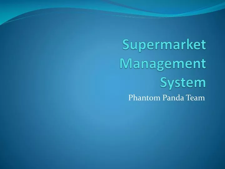 supermarket management system