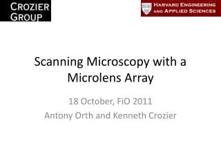 Scanning Microscopy with a Microlens Array