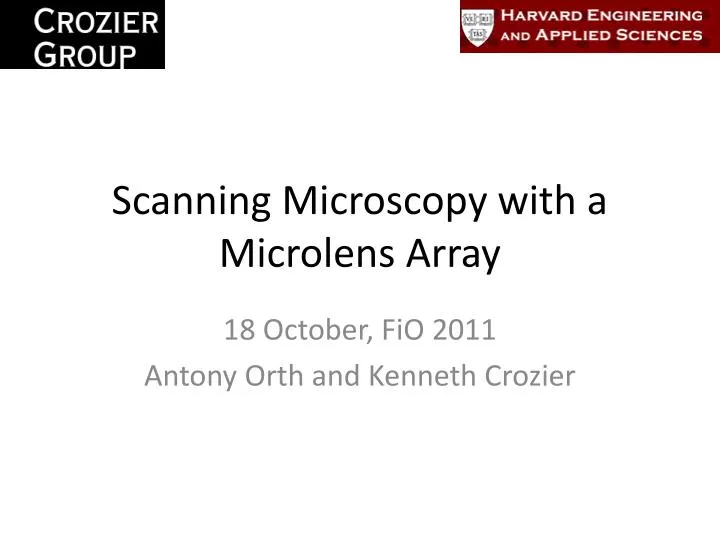 scanning microscopy with a microlens array
