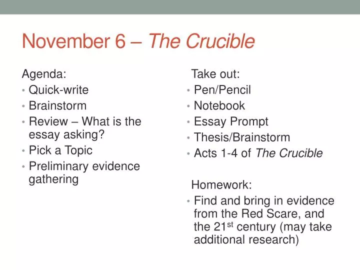 november 6 the crucible