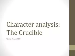 Character analysis: The Crucible