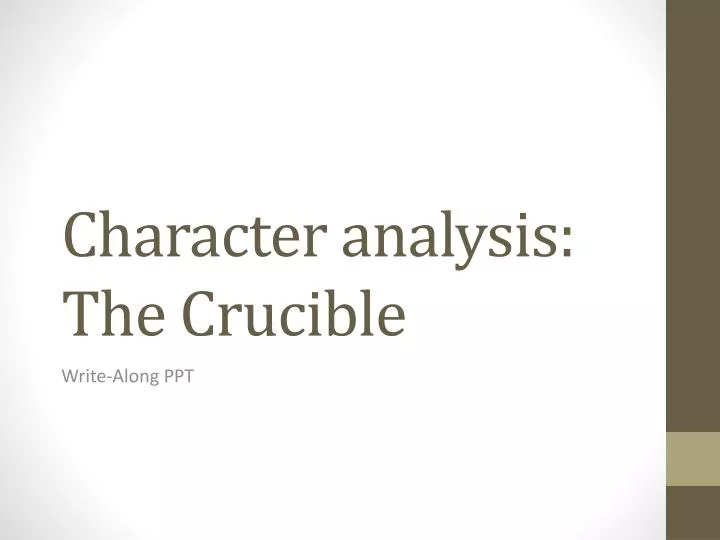character analysis the crucible