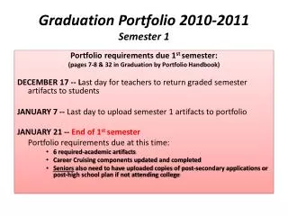 Graduation Portfolio 2010-2011 Semester 1