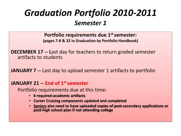 graduation portfolio 2010 2011 semester 1