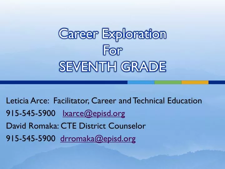 career exploration for seventh grade