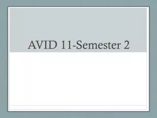 AVID 11-Semester 2