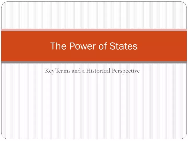 the power of states