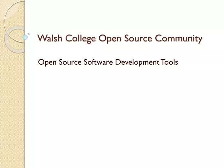 walsh college open source community