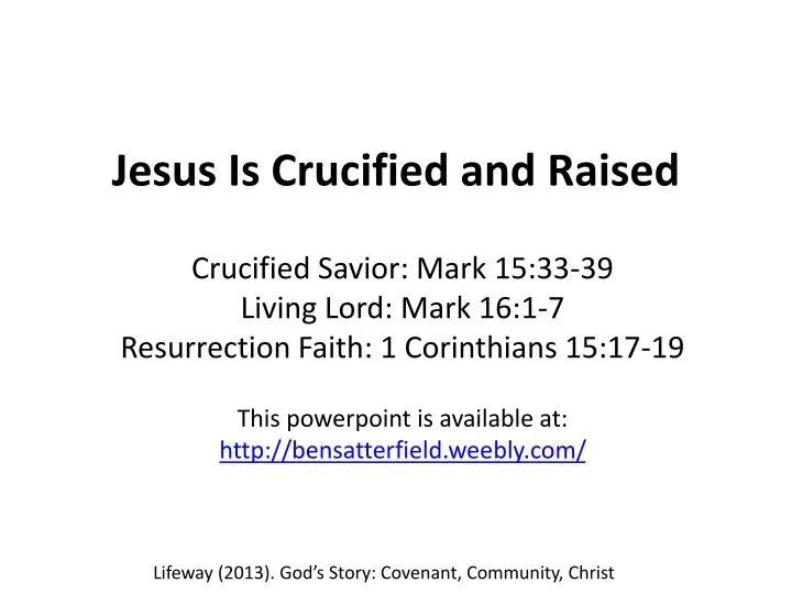 jesus is crucified and raised