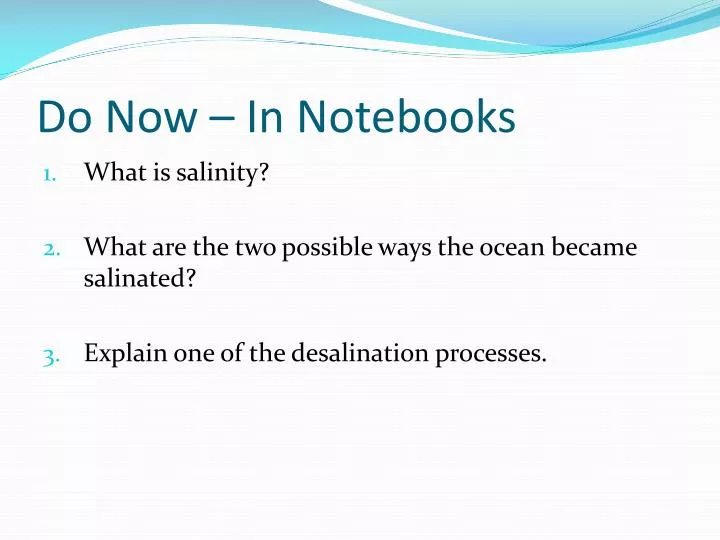 do now in notebooks