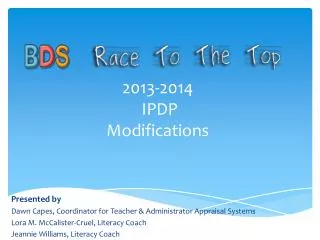 2013-2014 IPDP Modifications