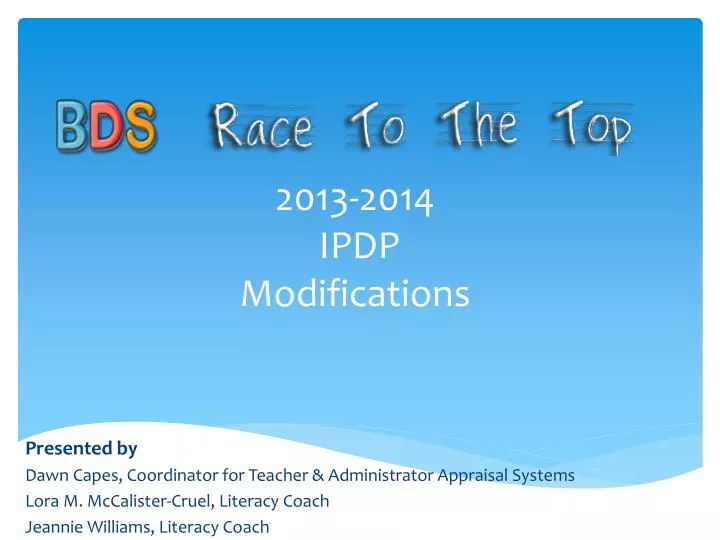 2013 2014 ipdp modifications