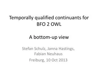 Temporally qualified continuants for BFO 2 OWL A bottom-up view