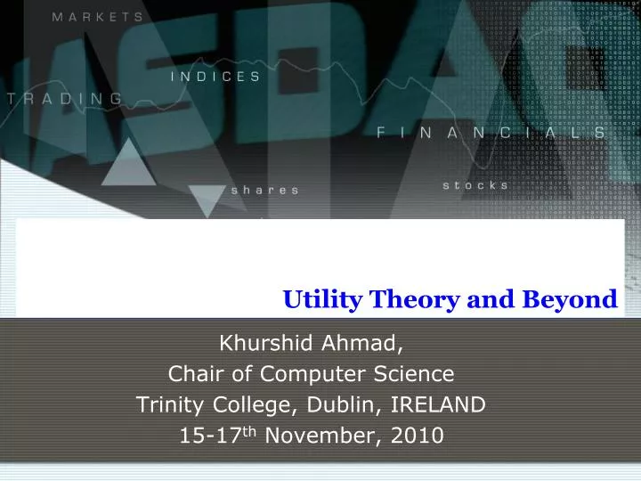 utility theory and beyond