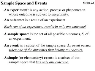 Sample Space and Events