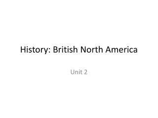 History: British North America