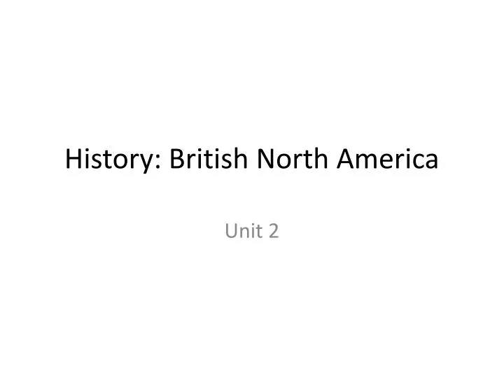 history british north america